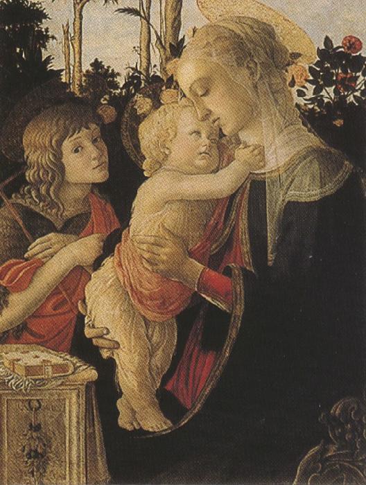 Sandro Botticelli Madonna of the Rose Garden or Madonna and Child with St john the Baptist (mk36) oil painting picture